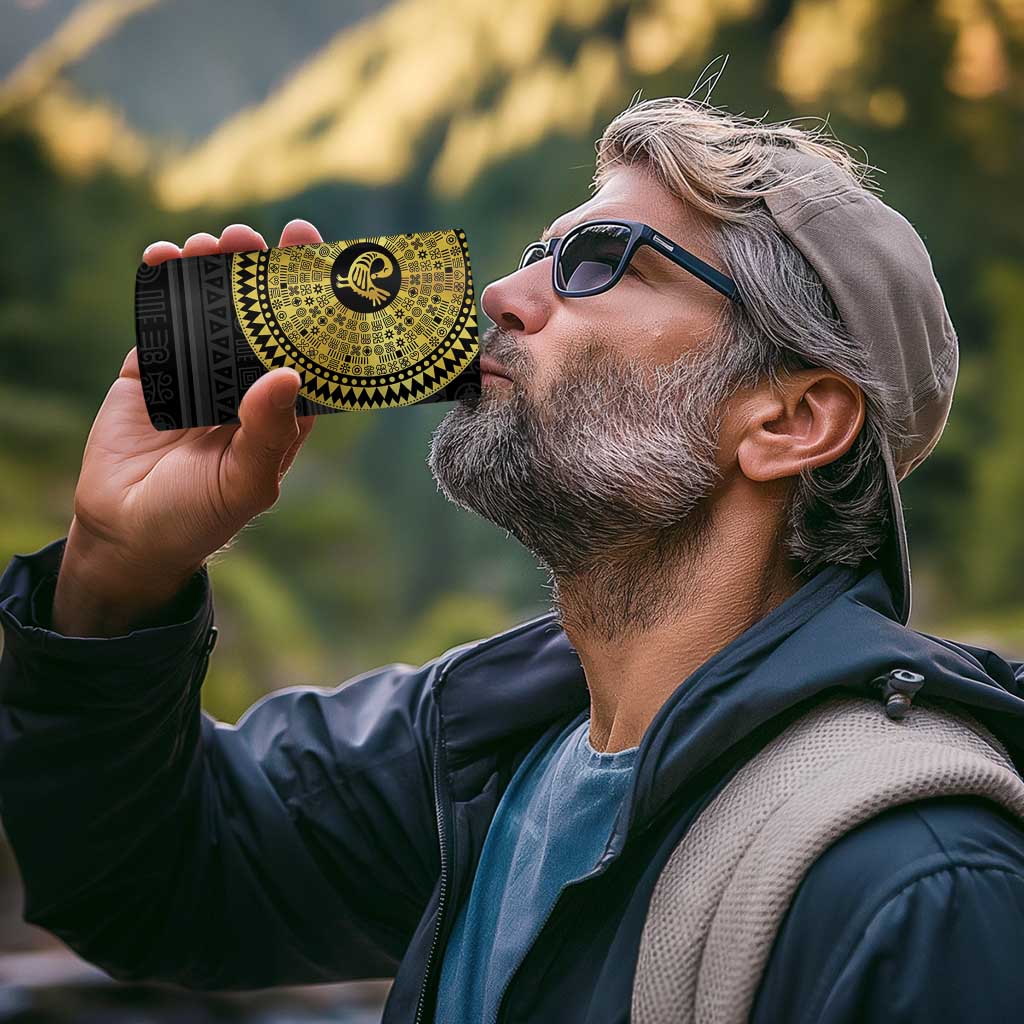 Sankofa Bird 4 in 1 Can Cooler Tumbler Adinkra Symbols - Gold Version