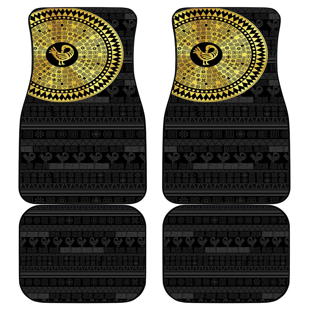 Sankofa Bird Car Mats Adinkra Symbols - Gold Version