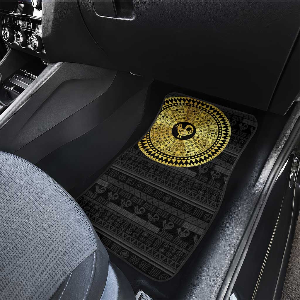Sankofa Bird Car Mats Adinkra Symbols - Gold Version