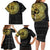Sankofa Bird Family Matching Long Sleeve Bodycon Dress and Hawaiian Shirt Adinkra Symbols - Gold Version