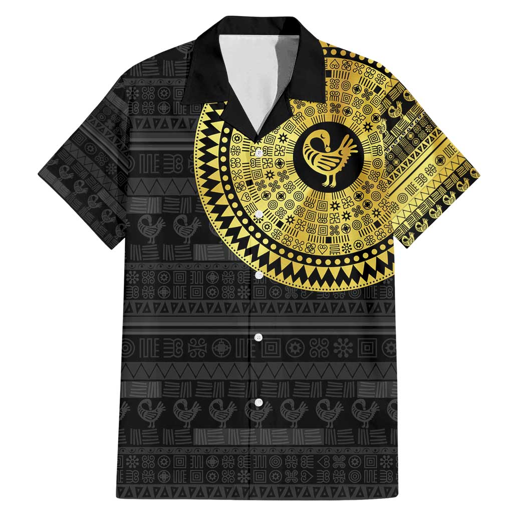 Sankofa Bird Family Matching Mermaid Dress and Hawaiian Shirt Adinkra Symbols - Gold Version