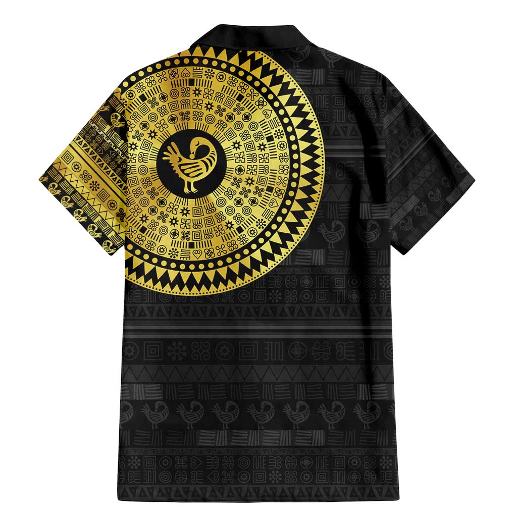 Sankofa Bird Family Matching Mermaid Dress and Hawaiian Shirt Adinkra Symbols - Gold Version