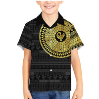 Sankofa Bird Family Matching Mermaid Dress and Hawaiian Shirt Adinkra Symbols - Gold Version