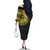 Sankofa Bird Family Matching Off The Shoulder Long Sleeve Dress and Hawaiian Shirt Adinkra Symbols - Gold Version