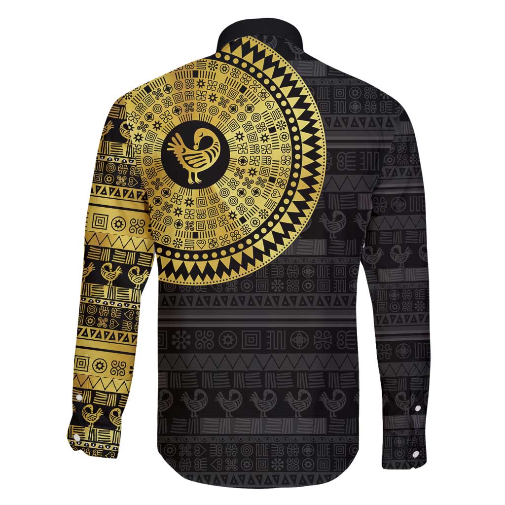 Sankofa Bird Family Matching Puletasi and Hawaiian Shirt Adinkra Symbols - Gold Version