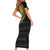Sankofa Bird Family Matching Short Sleeve Bodycon Dress and Hawaiian Shirt Adinkra Symbols - Gold Version