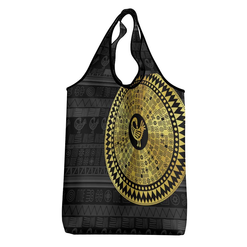 Sankofa Bird Grocery Bag Adinkra Symbols - Gold Version