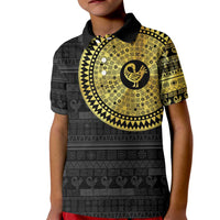 Sankofa Bird Kid Polo Shirt Adinkra Symbols - Gold Version
