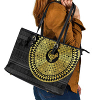 Sankofa Bird Leather Tote Bag Adinkra Symbols - Gold Version