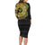 Sankofa Bird Long Sleeve Bodycon Dress Adinkra Symbols - Gold Version