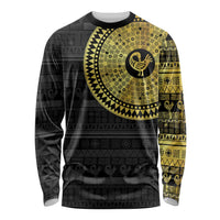 Sankofa Bird Long Sleeve Shirt Adinkra Symbols - Gold Version