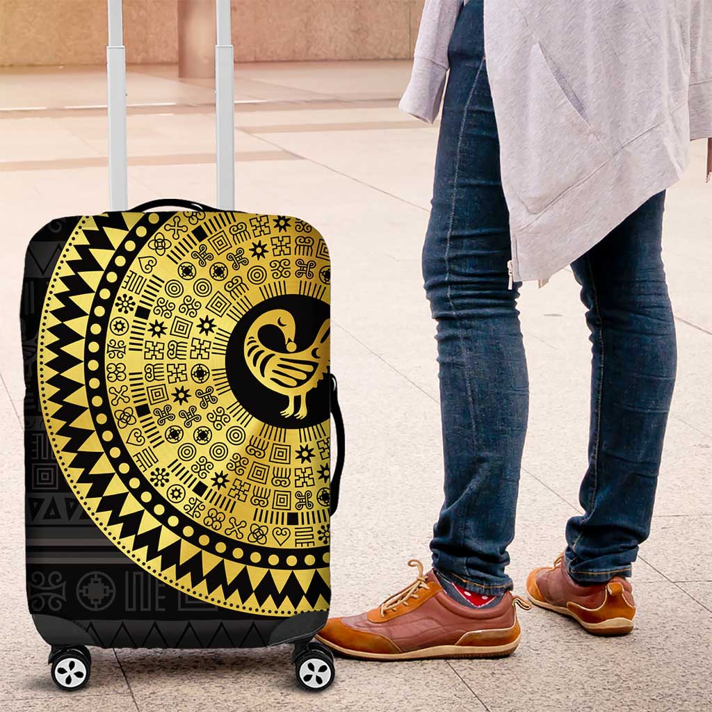 Sankofa Bird Luggage Cover Adinkra Symbols - Gold Version