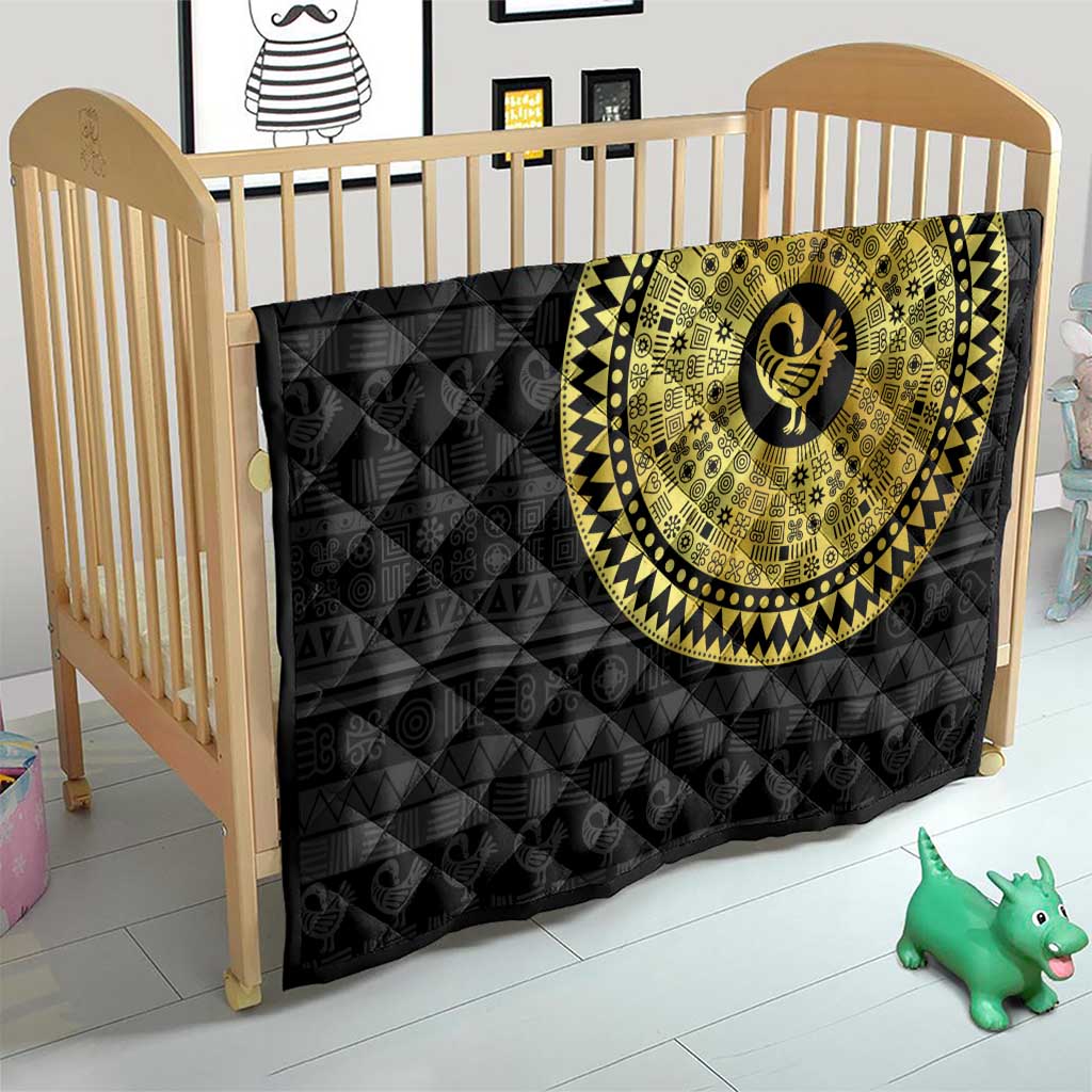 Sankofa Bird Quilt Adinkra Symbols - Gold Version