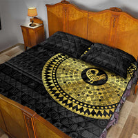 Sankofa Bird Quilt Bed Set Adinkra Symbols - Gold Version