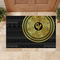 Sankofa Bird Rubber Doormat Adinkra Symbols - Gold Version
