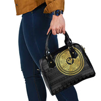 Sankofa Bird Shoulder Handbag Adinkra Symbols - Gold Version