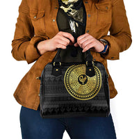 Sankofa Bird Shoulder Handbag Adinkra Symbols - Gold Version