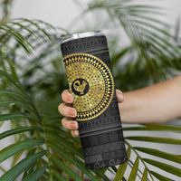 Sankofa Bird Skinny Tumbler Adinkra Symbols - Gold Version