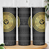 Sankofa Bird Skinny Tumbler Adinkra Symbols - Gold Version