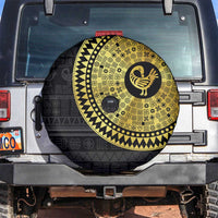 Sankofa Bird Spare Tire Cover Adinkra Symbols - Gold Version
