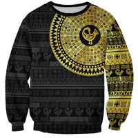 Sankofa Bird Sweatshirt Adinkra Symbols - Gold Version