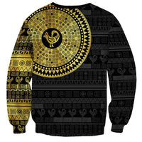 Sankofa Bird Sweatshirt Adinkra Symbols - Gold Version