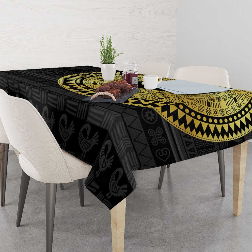 Sankofa Bird Tablecloth Adinkra Symbols - Gold Version