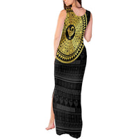 Sankofa Bird Tank Maxi Dress Adinkra Symbols - Gold Version