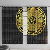 Sankofa Bird Window Curtain Adinkra Symbols - Gold Version