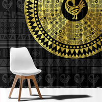 Sankofa Bird Window Curtain Adinkra Symbols - Gold Version