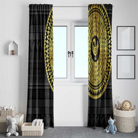 Sankofa Bird Window Curtain Adinkra Symbols - Gold Version