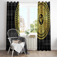 Sankofa Bird Window Curtain Adinkra Symbols - Gold Version
