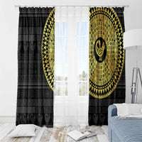 Sankofa Bird Window Curtain Adinkra Symbols - Gold Version