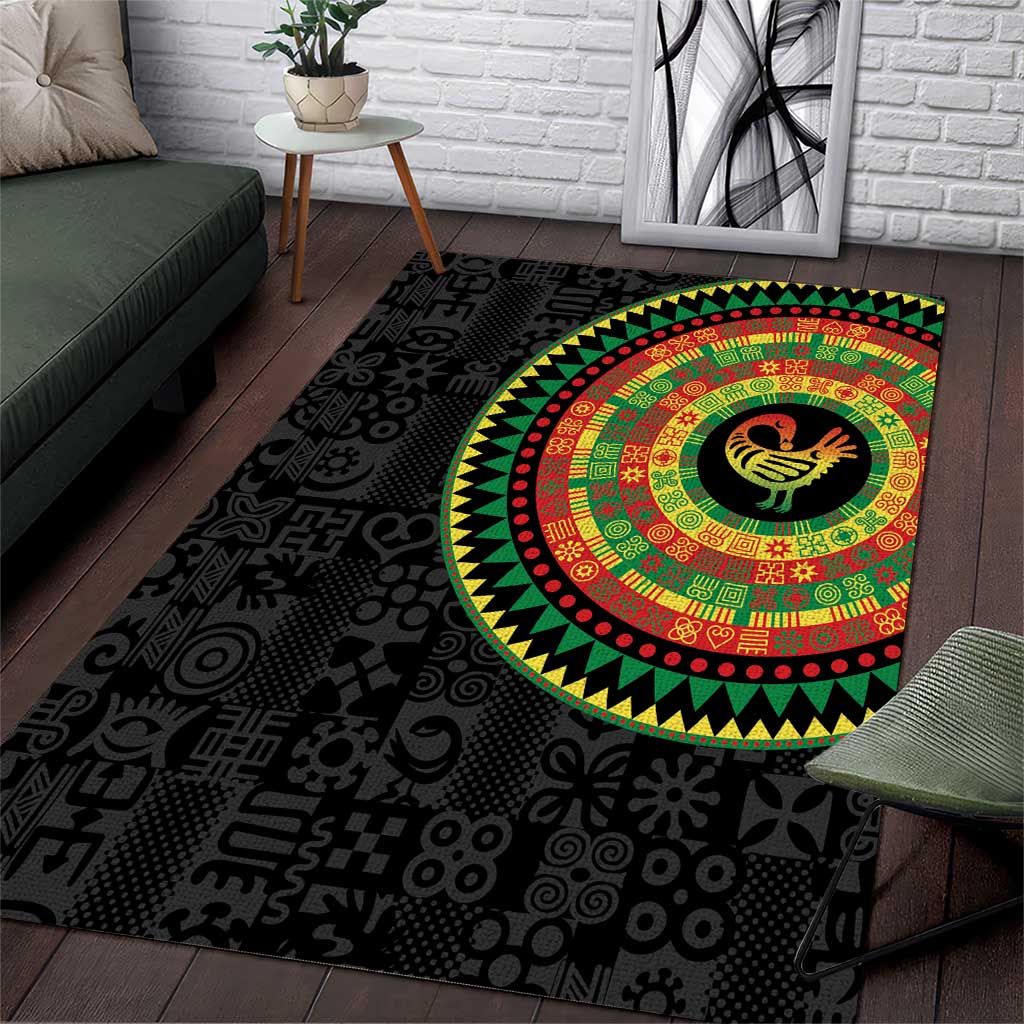 Sankofa Bird Adinkra Symbols Area Rug African Culture