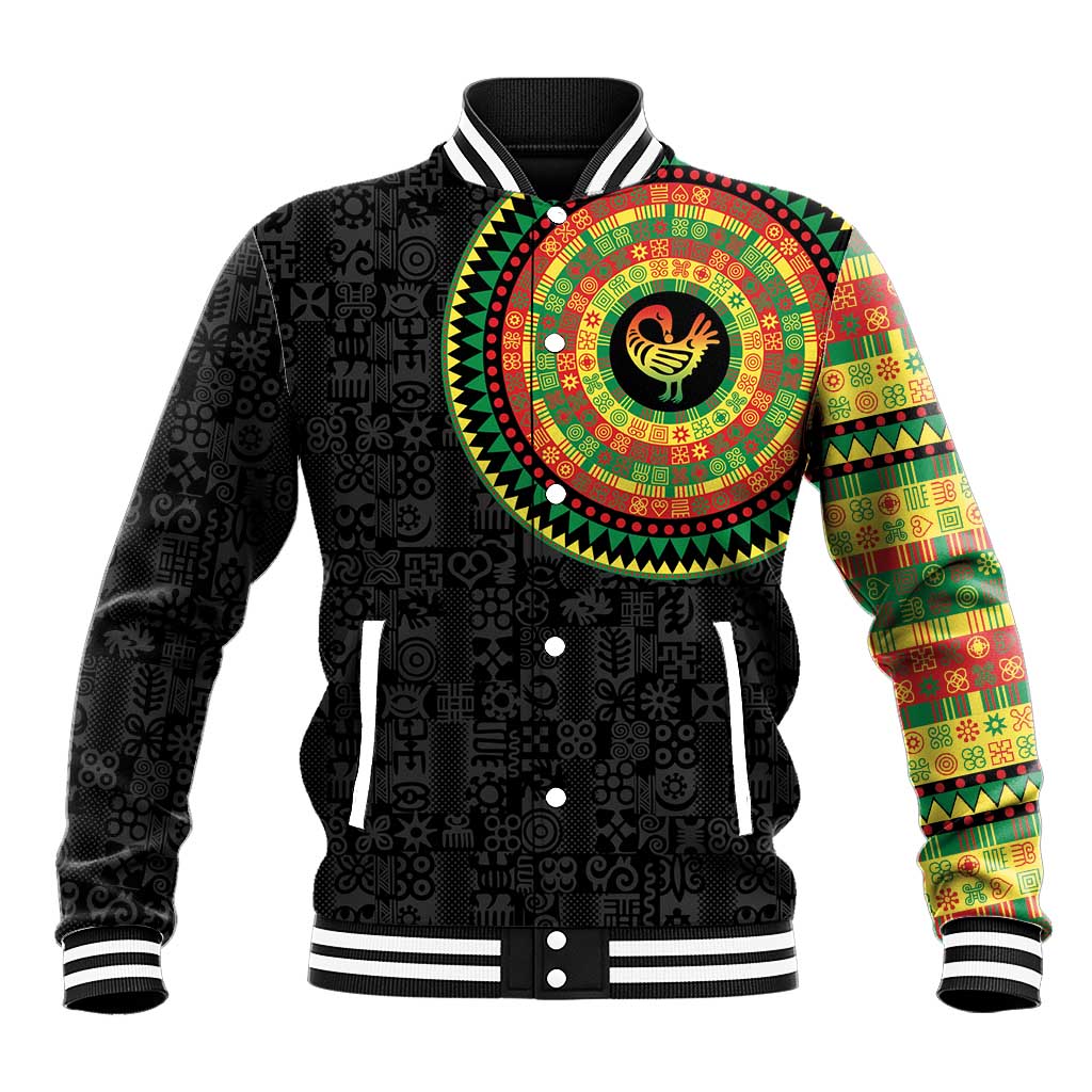Sankofa Bird Adinkra Symbols Baseball Jacket African Culture