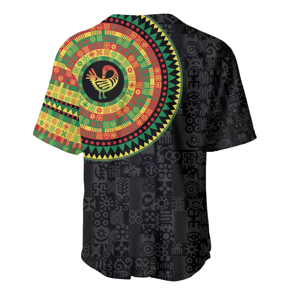 Sankofa Bird Adinkra Symbols Baseball Jersey African Culture