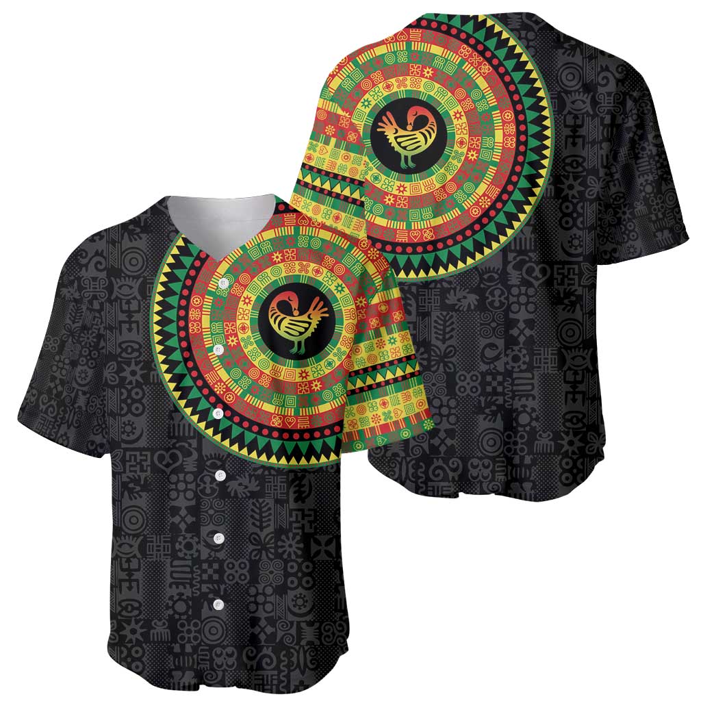 Sankofa Bird Adinkra Symbols Baseball Jersey African Culture