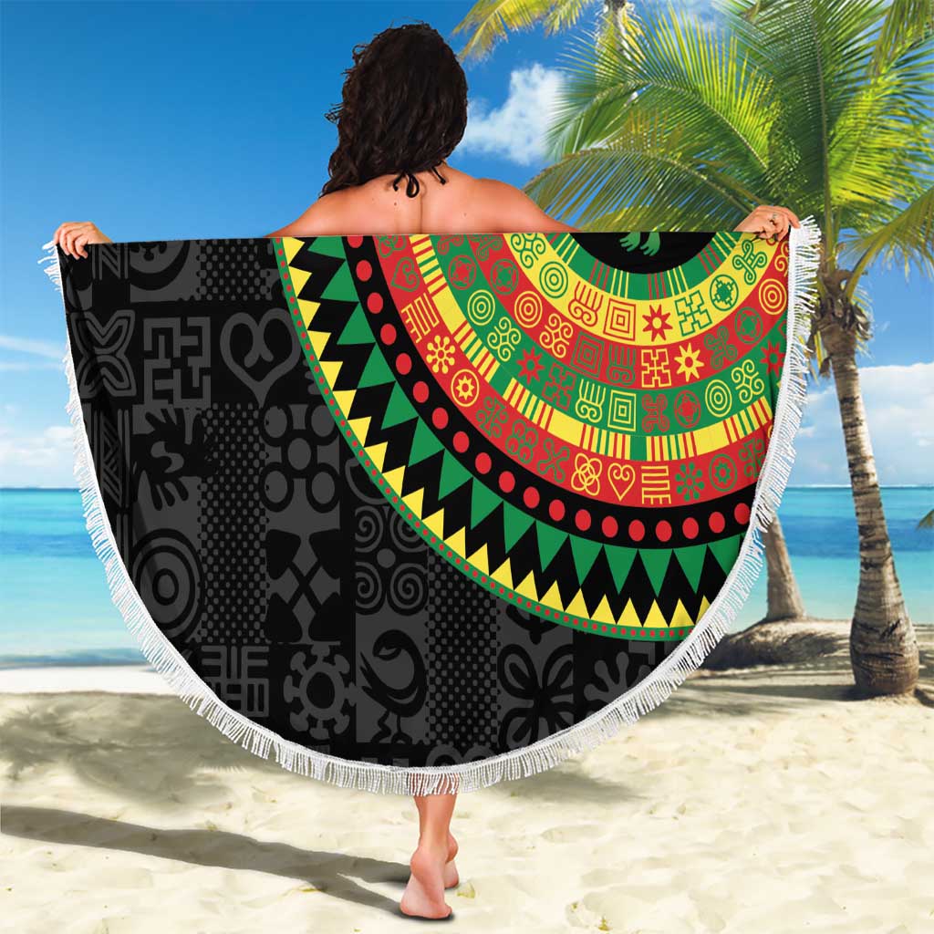 Sankofa Bird Adinkra Symbols Beach Blanket African Culture