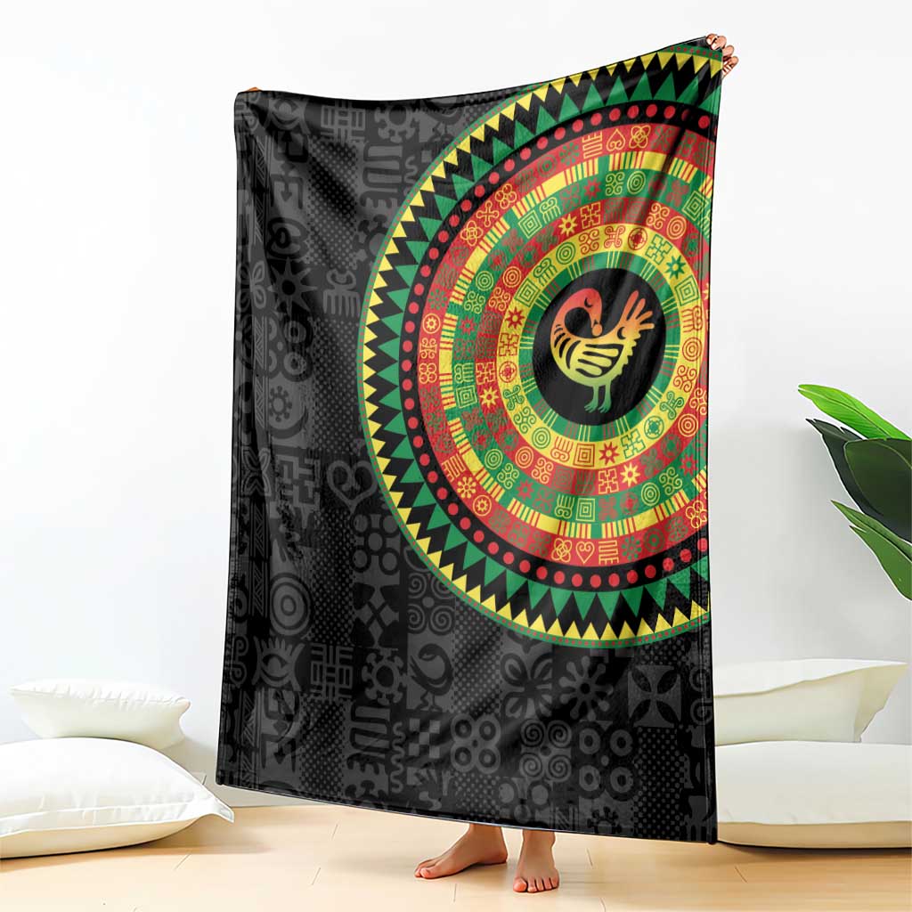 Sankofa Bird Adinkra Symbols Blanket African Culture