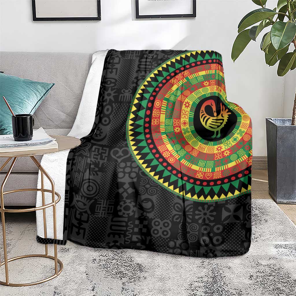 Sankofa Bird Adinkra Symbols Blanket African Culture