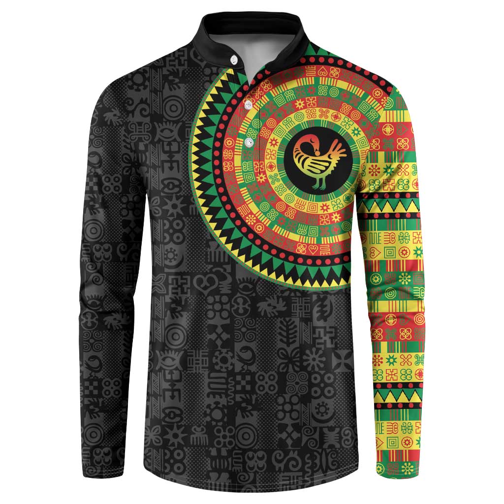 Sankofa Bird Adinkra Symbols Button Sweatshirt African Culture