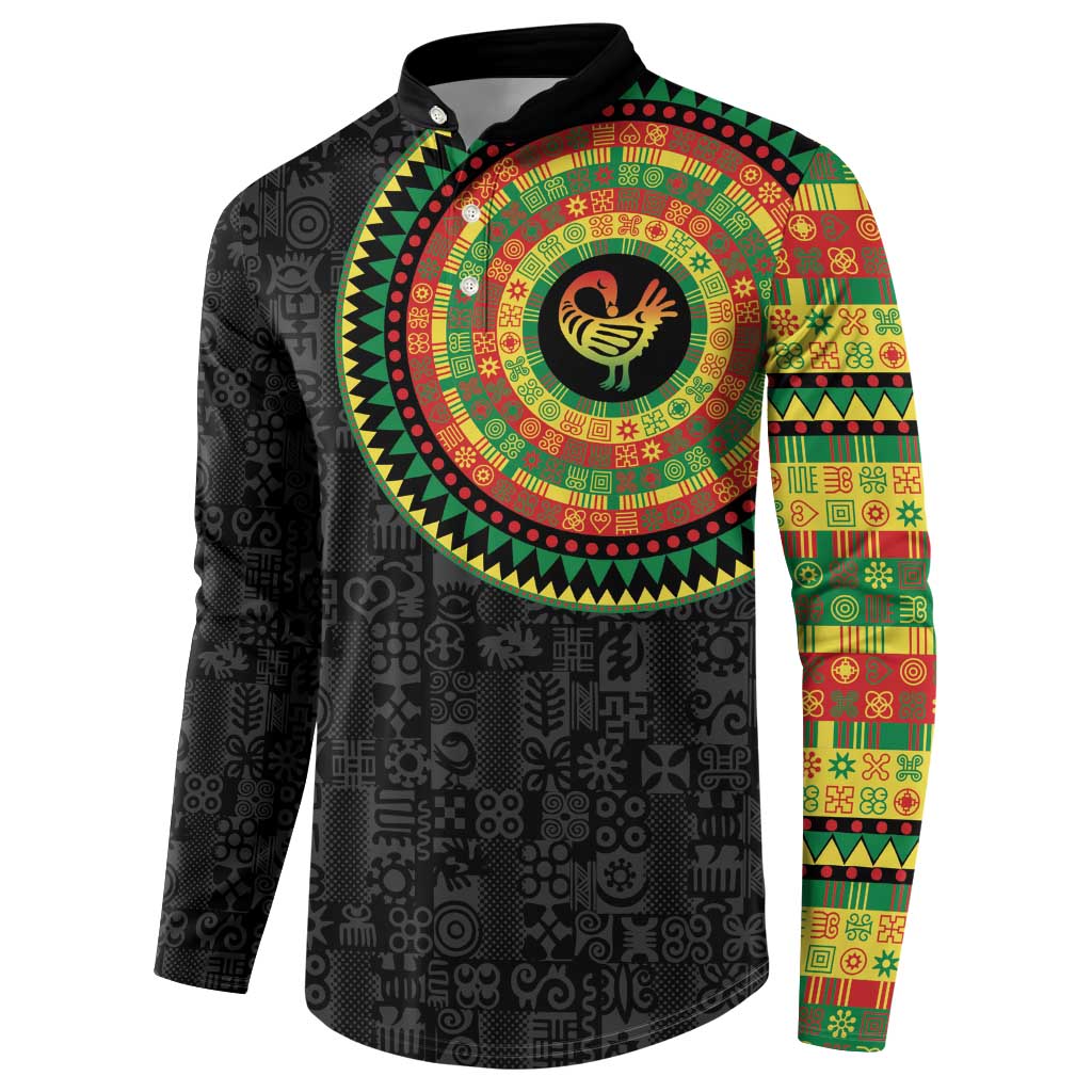 Sankofa Bird Adinkra Symbols Button Sweatshirt African Culture