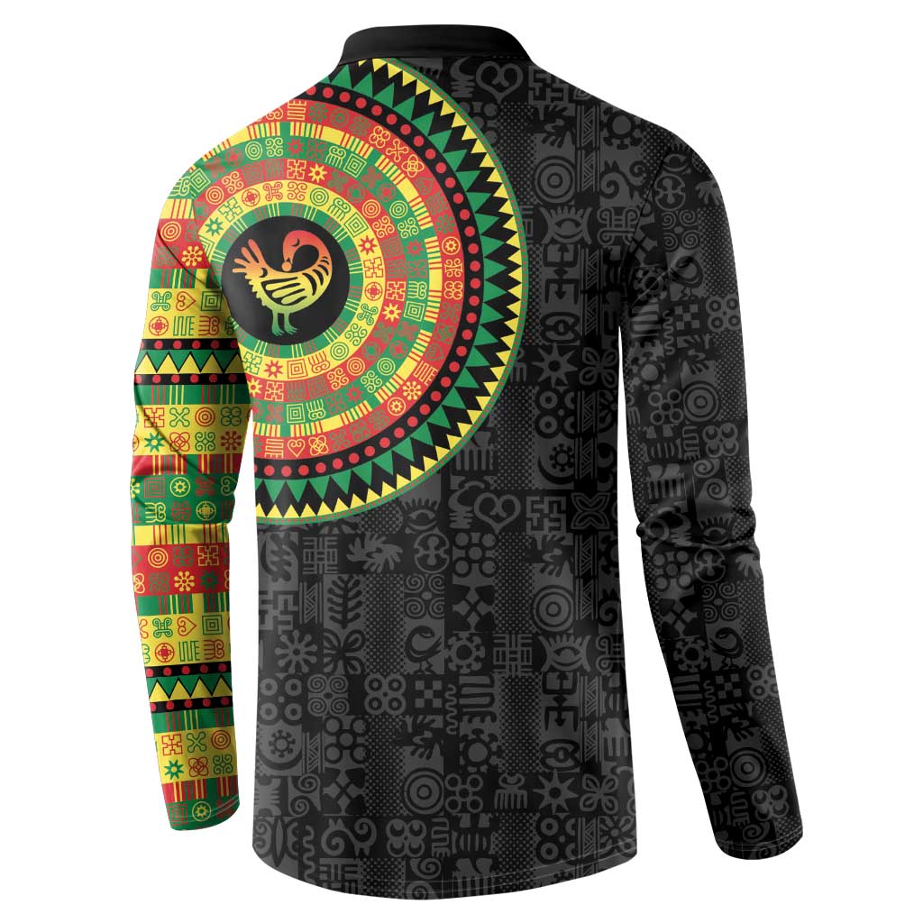Sankofa Bird Adinkra Symbols Button Sweatshirt African Culture