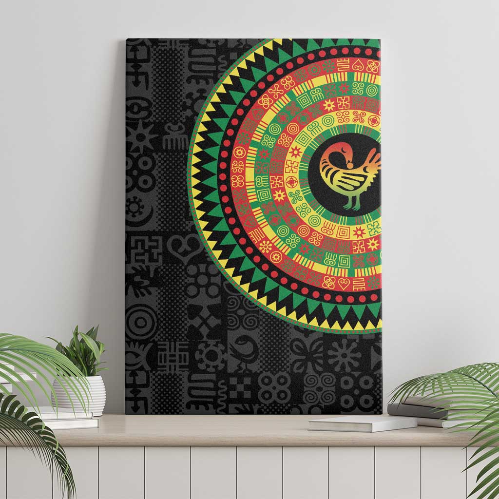 Sankofa Bird Adinkra Symbols Canvas Wall Art African Culture