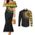 Sankofa Bird Adinkra Symbols Couples Matching Mermaid Dress and Long Sleeve Button Shirt African Culture