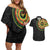 Sankofa Bird Adinkra Symbols Couples Matching Off Shoulder Short Dress and Hawaiian Shirt African Culture