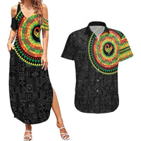 Sankofa Bird Adinkra Symbols Couples Matching Summer Maxi Dress and Hawaiian Shirt African Culture