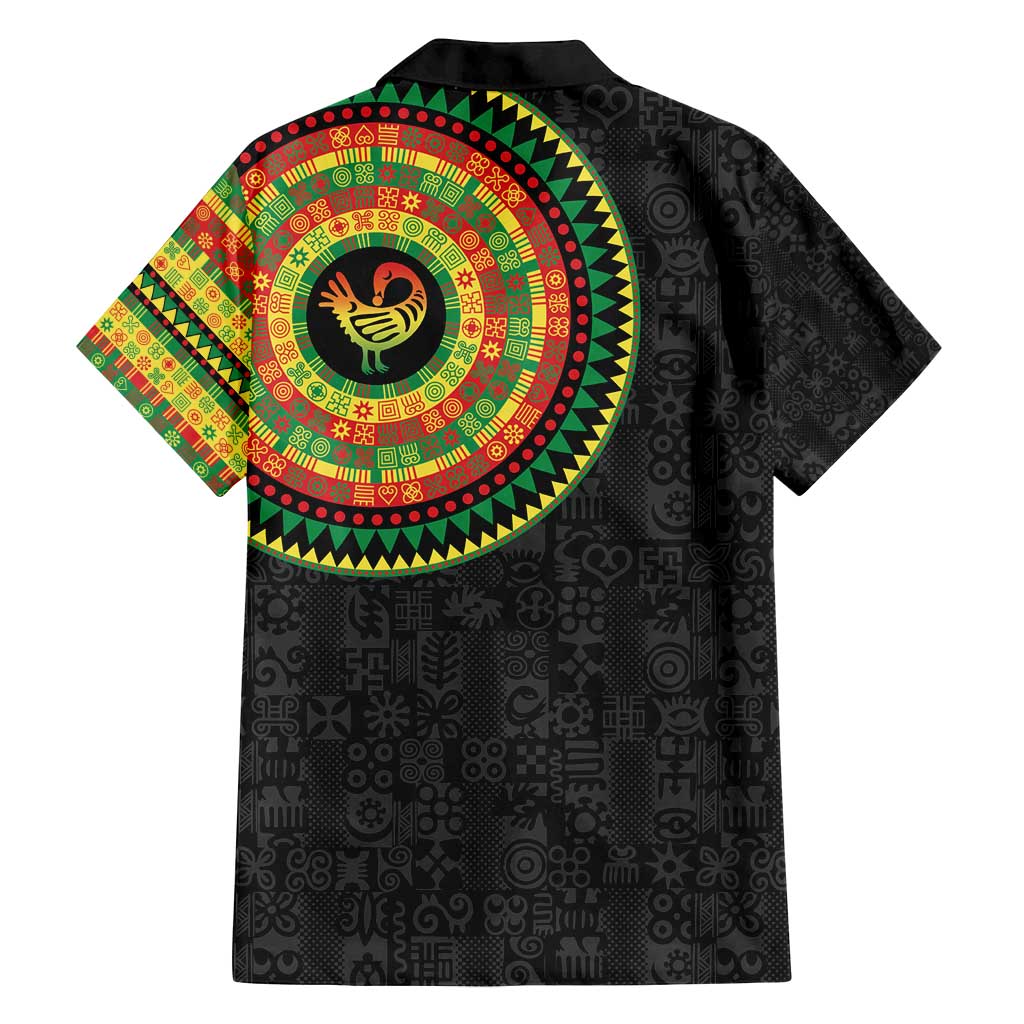 Sankofa Bird Adinkra Symbols Family Matching Off Shoulder Maxi Dress and Hawaiian Shirt African Culture