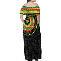 Sankofa Bird Adinkra Symbols Family Matching Off Shoulder Maxi Dress and Hawaiian Shirt African Culture