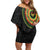 Sankofa Bird Adinkra Symbols Family Matching Off Shoulder Short Dress and Hawaiian Shirt African Culture